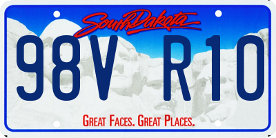 SD license plate 98VR10