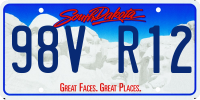 SD license plate 98VR12