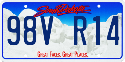 SD license plate 98VR14