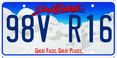 SD license plate 98VR16