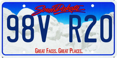 SD license plate 98VR20