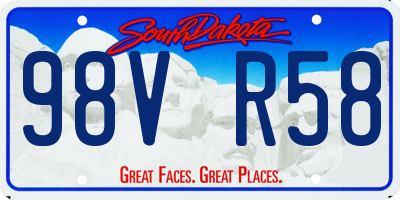SD license plate 98VR58