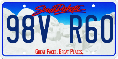 SD license plate 98VR60