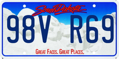 SD license plate 98VR69