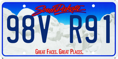 SD license plate 98VR91