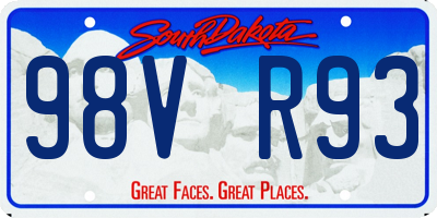 SD license plate 98VR93