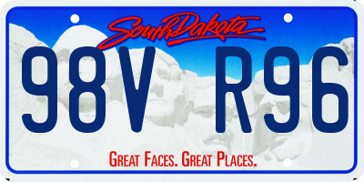 SD license plate 98VR96