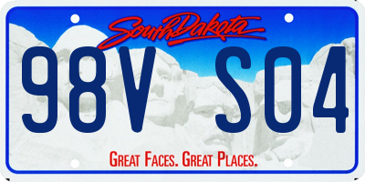 SD license plate 98VS04