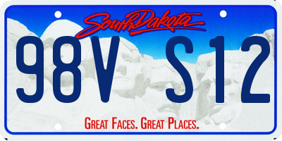 SD license plate 98VS12
