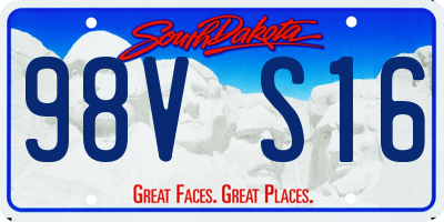 SD license plate 98VS16
