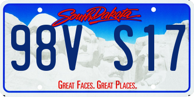 SD license plate 98VS17