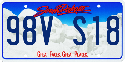 SD license plate 98VS18