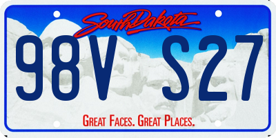 SD license plate 98VS27