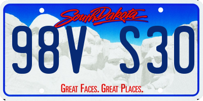 SD license plate 98VS30