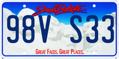 SD license plate 98VS33