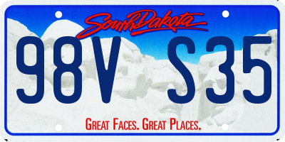 SD license plate 98VS35