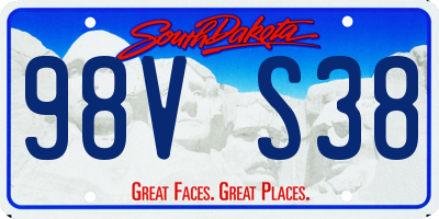 SD license plate 98VS38
