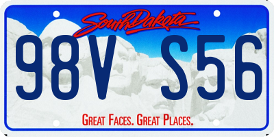SD license plate 98VS56