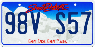 SD license plate 98VS57