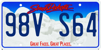 SD license plate 98VS64