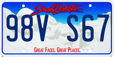 SD license plate 98VS67