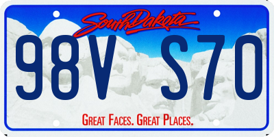 SD license plate 98VS70