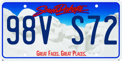 SD license plate 98VS72