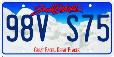 SD license plate 98VS75