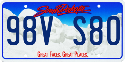 SD license plate 98VS80