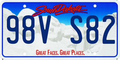 SD license plate 98VS82