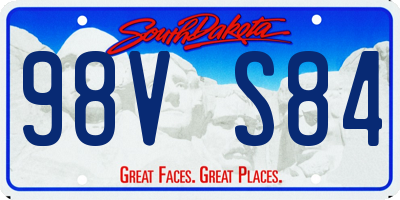 SD license plate 98VS84