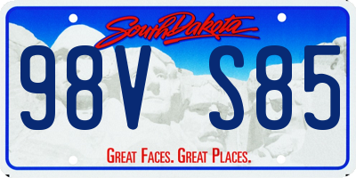 SD license plate 98VS85