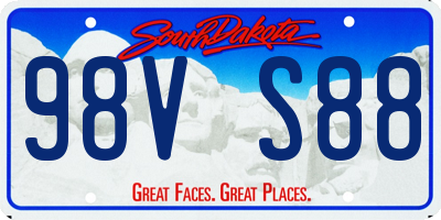 SD license plate 98VS88