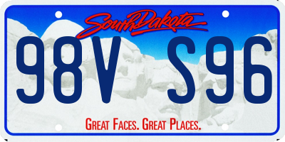 SD license plate 98VS96