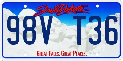 SD license plate 98VT36