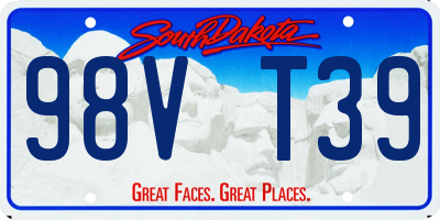 SD license plate 98VT39