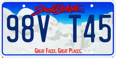 SD license plate 98VT45