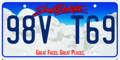 SD license plate 98VT69