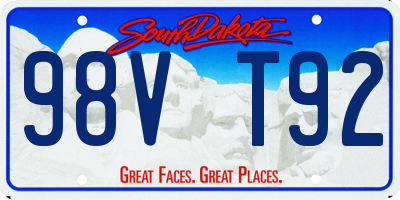 SD license plate 98VT92