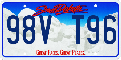 SD license plate 98VT96