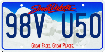 SD license plate 98VU50