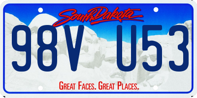 SD license plate 98VU53