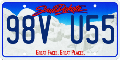 SD license plate 98VU55