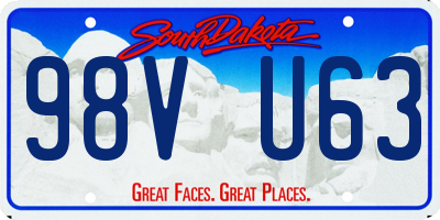 SD license plate 98VU63