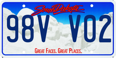 SD license plate 98VV02