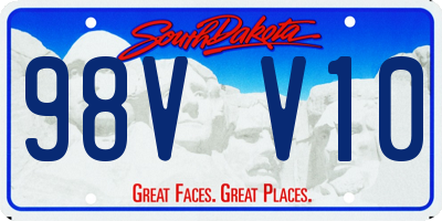SD license plate 98VV10