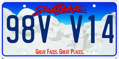 SD license plate 98VV14