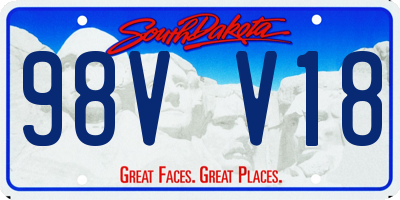 SD license plate 98VV18