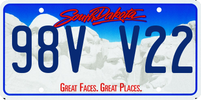 SD license plate 98VV22