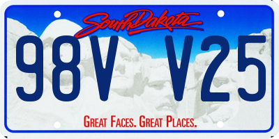 SD license plate 98VV25